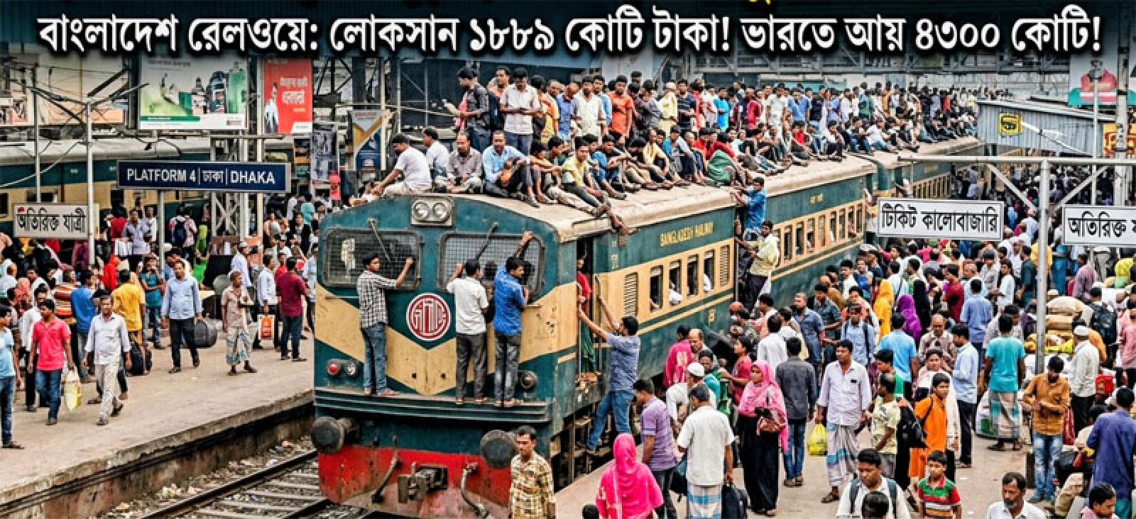 ক্রমাগত লোকসানে ধুকছে ভারতের চেয়ে দ্বিগুণ ভাড়ায় চলা বাংলাদেশ রেলওয়ে